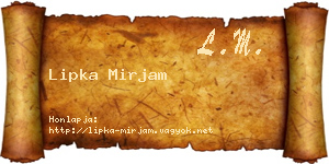 Lipka Mirjam névjegykártya